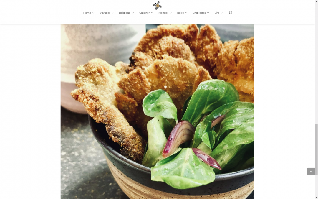 @La cuisine à quatre mains // Pleurotes panés, mâche et moutarde de Gand